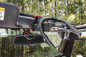 Jeep TJ CB Radio Mount Bracket - Windshield Above Rearview Mirror - Rugged Ridge - Black - `03-`06